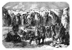 Fransk gevärsgrop i parallellen före mamelon och vita tornet, Sevastopol, Krimkriget, 1855 av Unbekannt