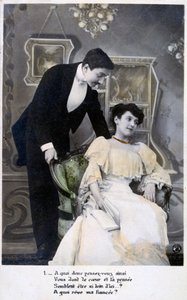 Franskt romantiskt vykort, c1900 av Unbekannt