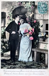 Franskt romantiskt vykort, c1900 av Unbekannt