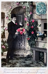 Franskt romantiskt vykort, c1900 av Unbekannt