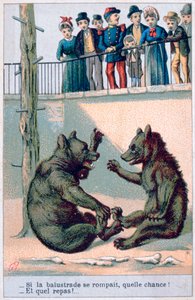 Franskt zoologiskt vykort, 1800-talet av Unbekannt