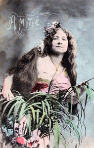 Vänskap, vintage franskt vykort, c1900 av Unbekannt
