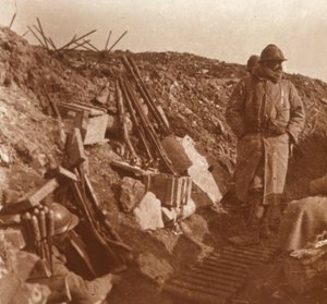 Frontlinjen, Vauquois, norra Frankrike, c1914-c1918 av Unbekannt