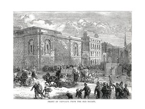 Framsidan av Newgate från Old Bailey, 1878 av Unbekannt