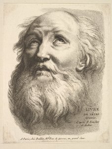 Frontispice: Head of a Bearded Man, från Livre de Têtes Gravées dapres F. Bouch..., 1700-tal. av Unbekannt