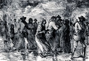 Flyktande slavar som flyr från Maryland till Delaware via Underground Railroad, 1850-1851 av Unbekannt