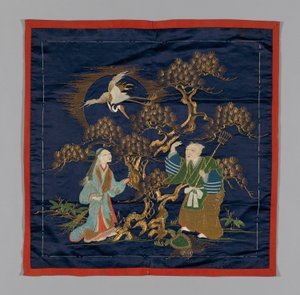Fukusa presentomslag, Japan, sen Edo-period 1789-1868 Meiji-period 1868-1912, sent 1800-tal. av Unbekannt