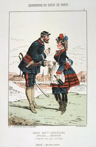 Stillasittande nationalgarde - Cantinière-officer, belägring av Paris, 1870-1871 av Unbekannt