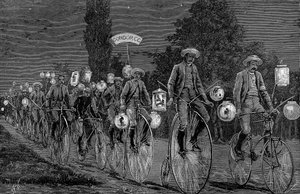 Samling av brittiska cykelklubbar på Castle Inn, Woodford, Essex, 1 juni 1889 av Unbekannt