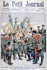 General Dragomirov kysser flaggan innan trupperna avgår för det rysk-japanska kriget, 1904 av Unbekannt
