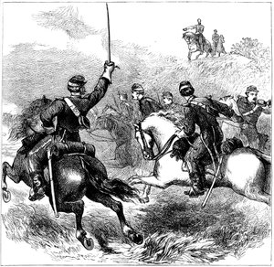 General Sheridan vid Cedar Creek, Virginia, amerikanska inbördeskriget, 1864 c1880 av Unbekannt