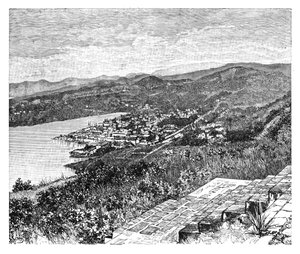 Översikt över Castries, St Lucia Island, c1890 av Unbekannt