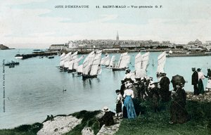 Översikt över Saint Malo, Bretagne, Frankrike, 1900-talet av Unbekannt