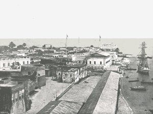 Översikt över huvudstaden Zanzibar, 1895. av Unbekannt