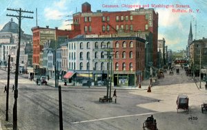 Genesse, Chippewa och Washington Streets, Buffalo, New York, USA, c1910 av Unbekannt