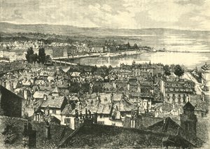 Genève, blickar mot sjön, 1890. av Unbekannt