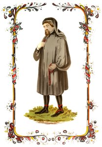 Geoffrey Chaucer, engelsk författare, poet, filosof, byråkrat och diplomat från 1300-talet, c1850 av Unbekannt