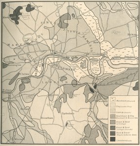 Geologisk karta över platsen i London, 1908 av Unbekannt