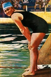 Tyska simmaren Hilde Schrader, 1928. av Unbekannt