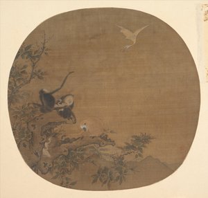 Gibbons raiding an Egret