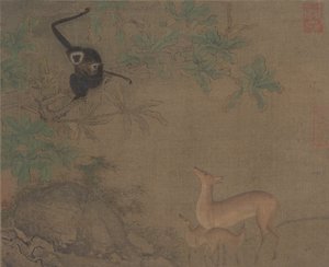 Gibbons och rådjur. av Unbekannt