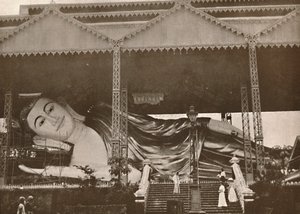 Gigantisk liggande figur av Buddha, Pegu, 1900. av Unbekannt