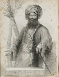 Giovanni Battista Belzoni 1778-1823 Frontispice från Narrative of the Operations and Recent Disco av Unbekannt