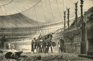 Gladiatorer som hälsar kejsaren innan de gick med i strid, 1890. av Unbekannt