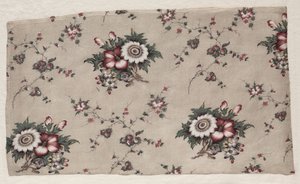Glaserat chintzfragment, ca. 1830. av Unbekannt