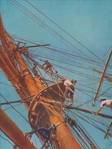 Går i luften ombord på Archibald Russell, fyrkantriggare under finsk flagg, 1937 av Unbekannt