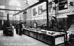 Gold Melting House, Royal Mint, Tower Hill, London, tidigt 1900-tal av Unbekannt