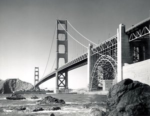 Golden Gate Bridge 1950, Kalifornien (s/v foto) av Unbekannt