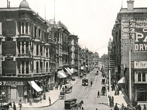 Grant Avenue ser norrut från Market Street, San Francisco, USA, 1895. av Unbekannt