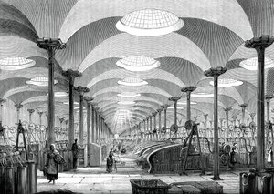 Stor sal i Mrs Marshalls linkvarn, Leeds, c1880 av Unbekannt