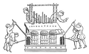 Stor orgel med bälg och dubbelklaviatur, 1100-talet, 1870 av Unbekannt