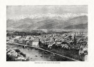 Grenoble och Alperna i Belledonne, Frankrike, 1879 av Unbekannt