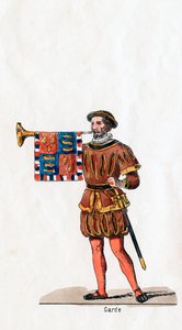Vakt, kostymdesign för Shakespeares pjäs, Henry VIII, 1800-talet av Unbekannt