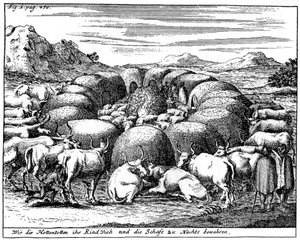 Vaktar får och boskap på natten, Sydafrika, 1700-talet 1931 av Unbekannt