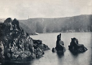 Guernsey - Moulin Huet Bay, med hund- och lejonklipporna, 1895 av Unbekannt