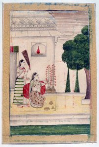 Gunakali Ragini, Ragamala Album, School of Rajasthan, 1800-talet av Unbekannt