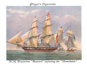 H.M.Brigantine Buzzard fångar the Formidable, 1936. av Unbekannt