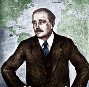 H G Wells - porträtt av den engelska romanförfattaren, journalisten, sociologen och historikern, ca. 1933. 21 september 1866 - 13 augusti 1946. Världarnas krig. av Unbekannt