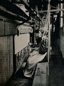 Hammersmith mattvävning på Merton Abbey Works, . av Unbekannt