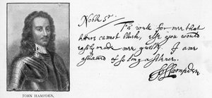 Handstil och underskrift av John Hampden från ett brev skrivet till Sir John Eliot i fängelset, 21 mars av Unbekannt