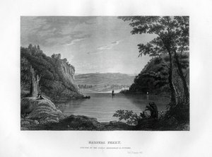 Harpers Ferry, korsningen av floderna Shenandoah och Potomac, West Virginia, USA, 1855 av Unbekannt