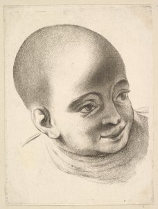 Head of a Child, från Livre de Têtes Gravées dapres F. Boucher et Autres Book of..., 1700-talet. av Unbekannt