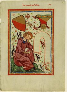 Heinrich von Veldeke från Codex Manesse, mellan 1305 och 1340 av Unbekannt