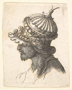 Hjälmhuvud, 1600-tal . av Unbekannt