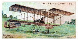 Henri Farman i Farman-biplanet, fransk flygare och flygplanskonstruktör, c1909 av Unbekannt