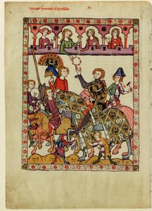 Henrik IV Probus, hertig av Schlesien-Wroclaw från Codex Manesse, mellan 1305 och 1340 av Unbekannt